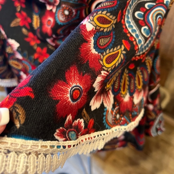 LADIES WOMENS PLUS SIZE 2X/3X TOP SHIRT BLOUSE MULTI PRINT RED GREEN BLACK - Picture 7 of 9